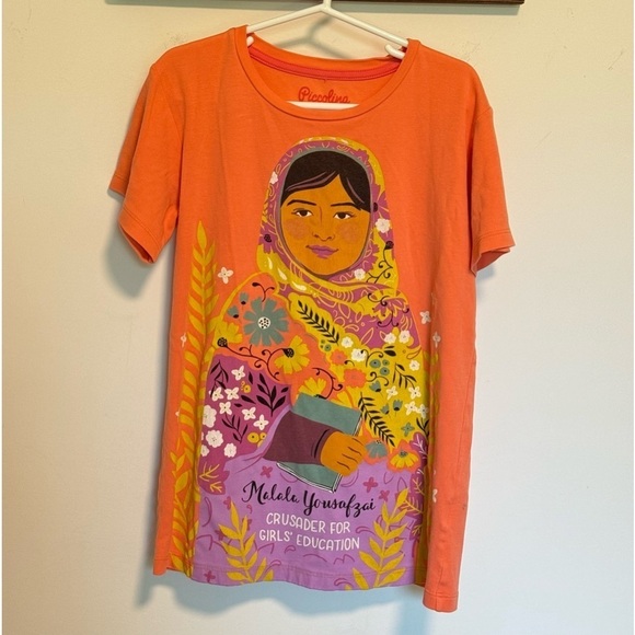 Piccolina Malala Yousofzai Crusader for Girls Education Tee Shirt Size 12 - Picture 1 of 5